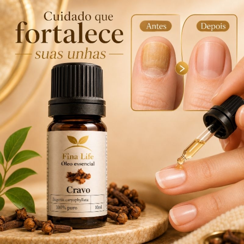 Oleo essencial cravo 10ml 100% puro fina life MICOSE - FORTALECIMENTO DE UNHA