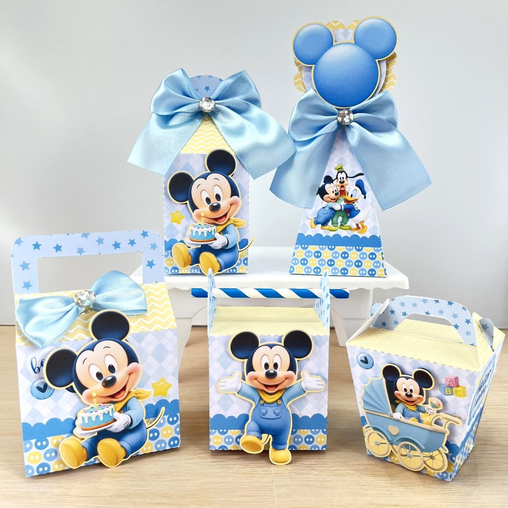 Kit Festa Personalizados MICKEY BABY | Caixinhas Personalizadas | Lembrancinhas de Aniversário | Festa Infantil