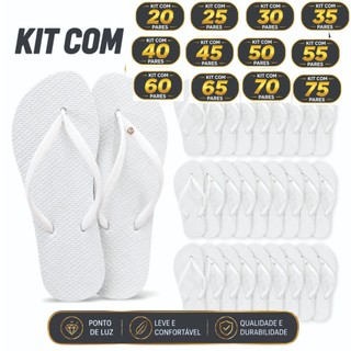 Chinelos branco com ponto de luz, lembranças para casamento festas e eventos kits com 20 pares, 25 pares, 30 pares