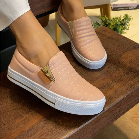 Tênis Slip On Feminino Estilo Casual Leve Confortável para Todas as Ocasiões