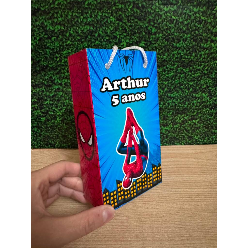 Sacolinhas Surpresas P Homem Aranha Personalizada com nome Festa Infantil Chá Aniversário Lembrancinhas