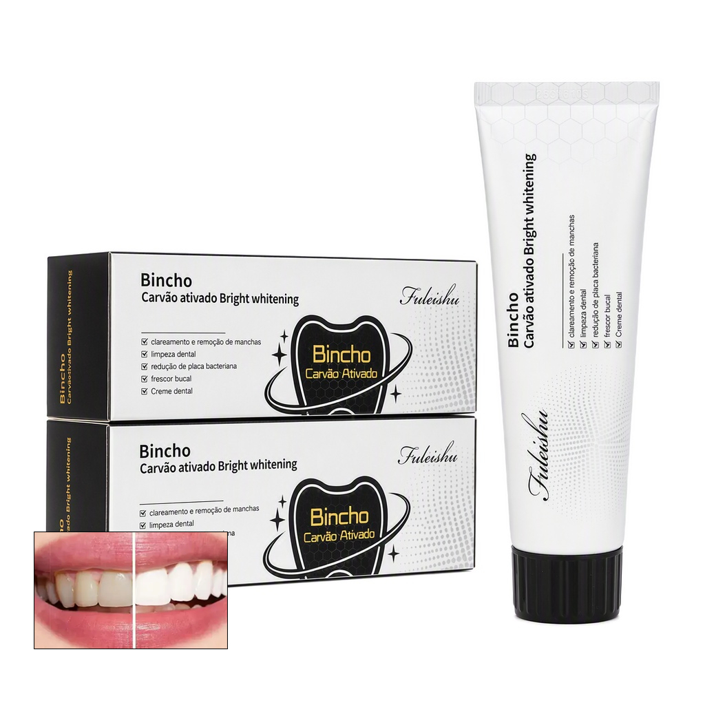 Kit 2 Creme Dental Natural Clareador Carvão Ativado 100g