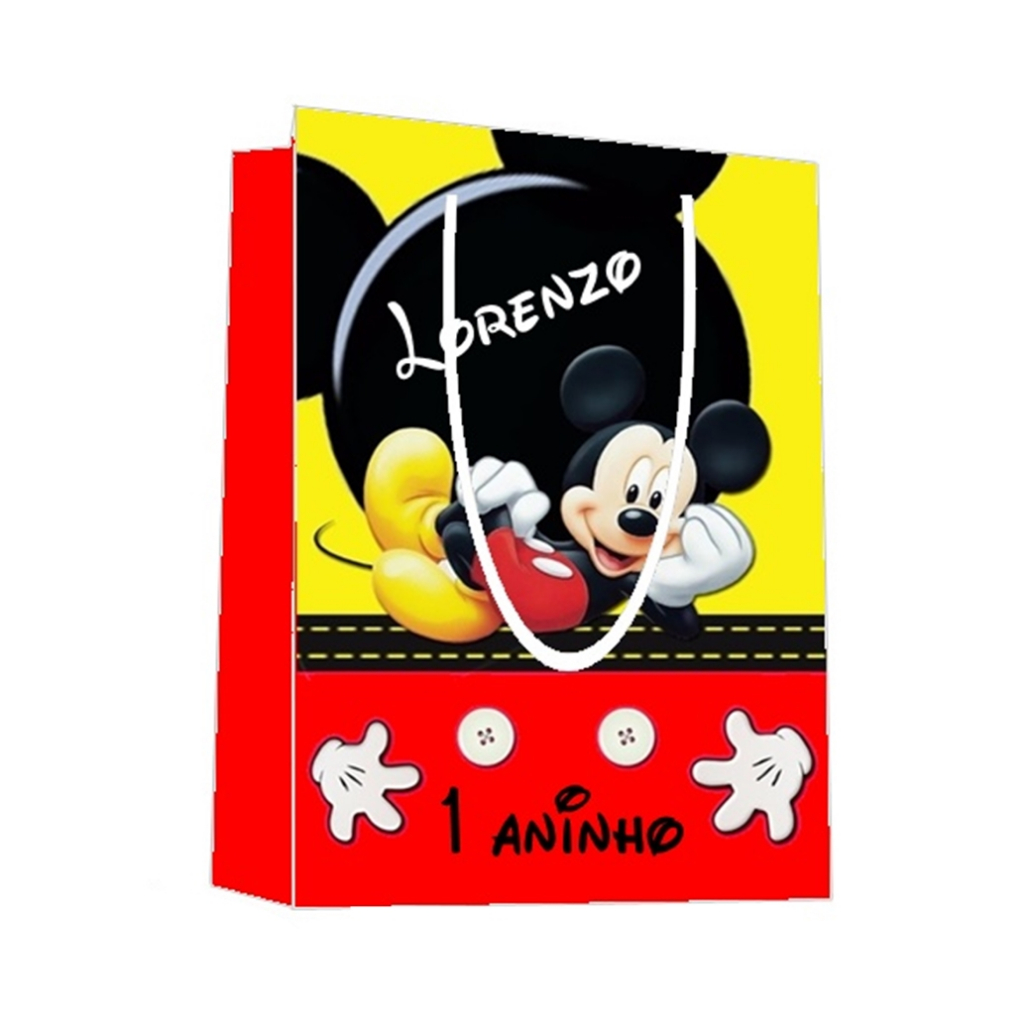 Sacolinha Mickey Personalizada para Aniversário/ Lembrancinha Festa Infantil / Qualquer nome e idade