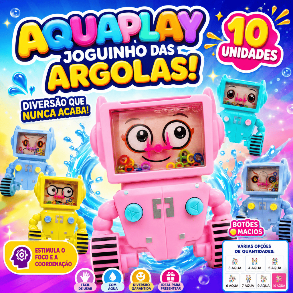 Kit Jogo Argola Game Agua Aqua play Lembrancinha Anti - Estresse Pop Ball Sensor