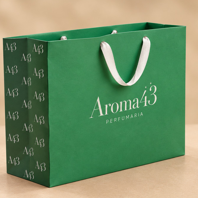 Sacola personalizada para perfumaria  - Bolsa  de papel personalizada - embalagens personalizadas perfumaria