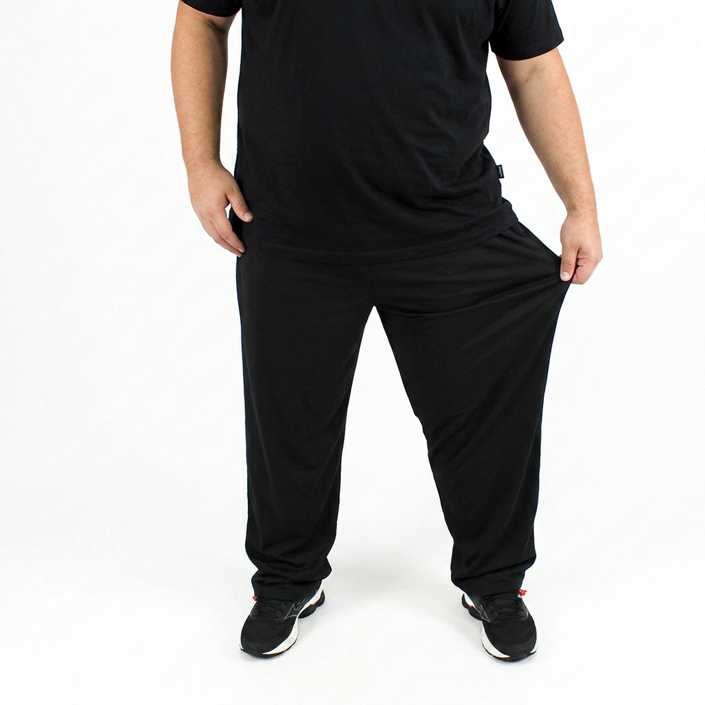Calça Tactel Masculina Plus Size G1 ao G8 Elastano Leve Confortável Casual Academia Sem Forro com Regulagem