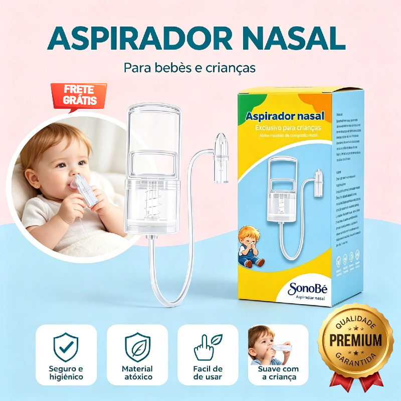 Acessório para limpeza de passagem nasal infantil, Aspirador Nasal transparente, fácil de limpar, higiênico e prático