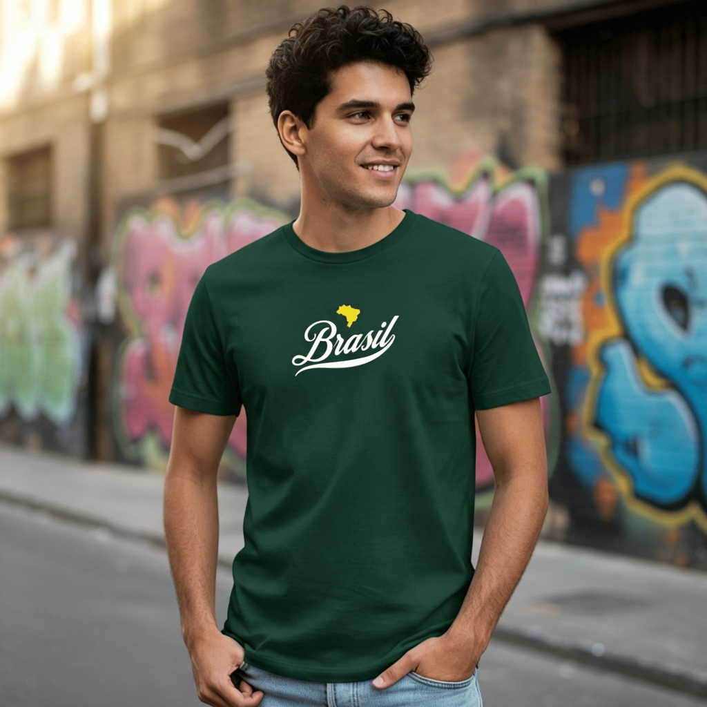 Camiseta Do Brasil 100% Algodão Moda Casual Futebol Torcida Várias Cores Copa Do Mundo Trabalho Milan