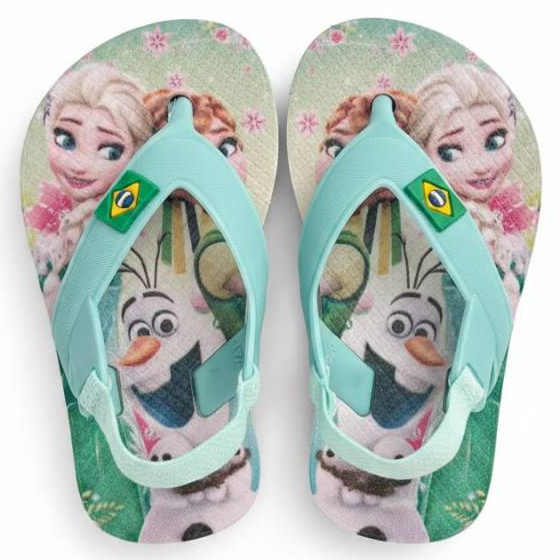 Chinelo Baby Desenho Frozen Leve Confortável Resistente Dia a Dia Passeio 19 Ao 24 Acessível