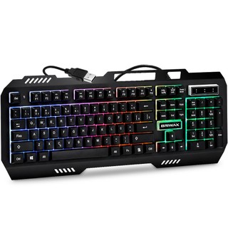 Teclado Gamer LED RGB Semi Mecânico Base Metal Profissional USB Luminoso Luzes Suporte Pa…