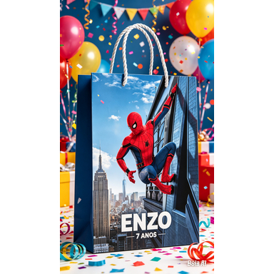 Sacolinha Personalizada HOMEM ARANHA- Lembrancinha aniversário infantil 10/20/30/40 unidades