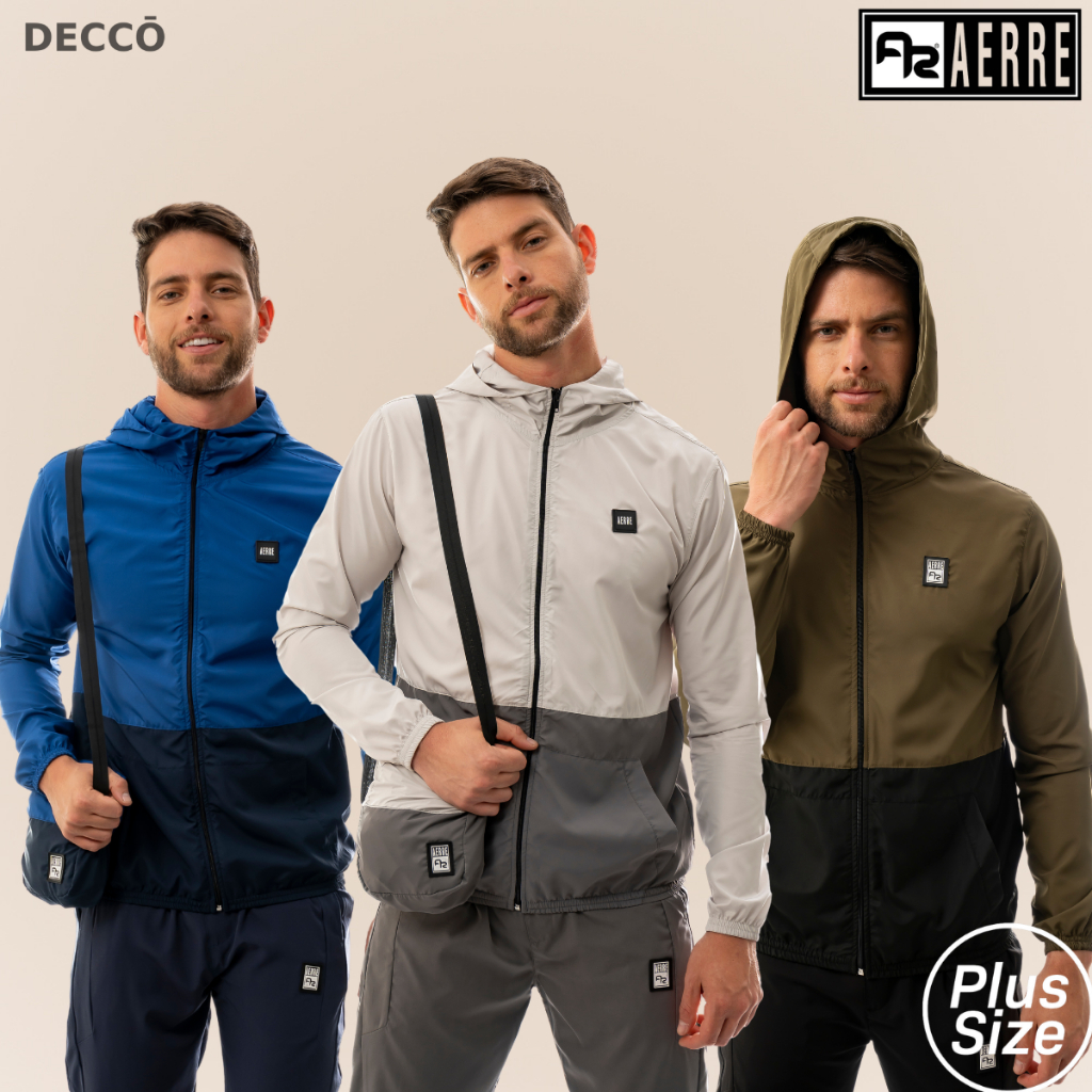Jaqueta Corta Vento Sem Forro Masculina Com Capuz Resistente a Agua Com Shoulder