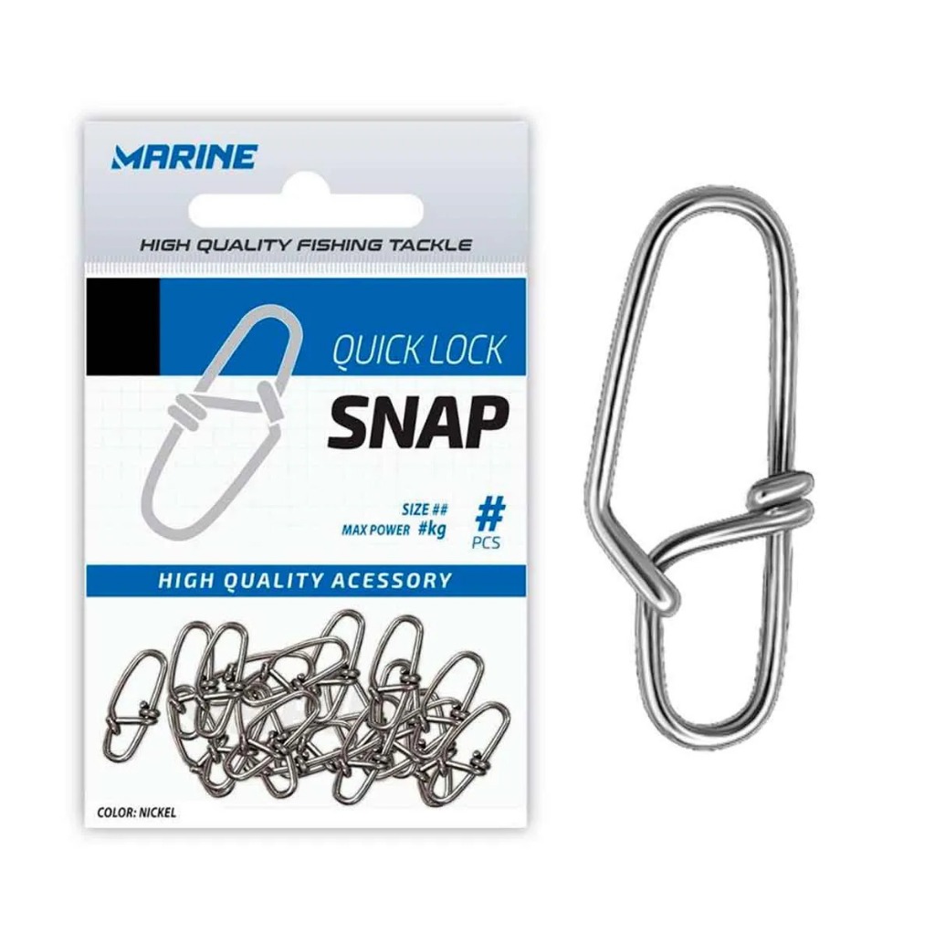 Snap Marine Quick Lock Nickel Cartela C/ 20 Unidades Engate Rapido Pesca