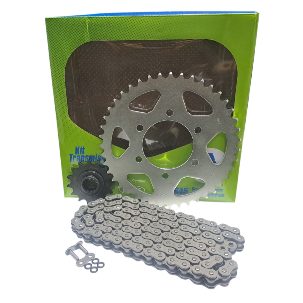KIT RELAÇÃO TRANSMISSÃO AM GOLD KAWASAKI Z750 ( TODAS ) ( 43T - 15T ) CORRENTE ( 520EX - 112L ) COM RETENTOR