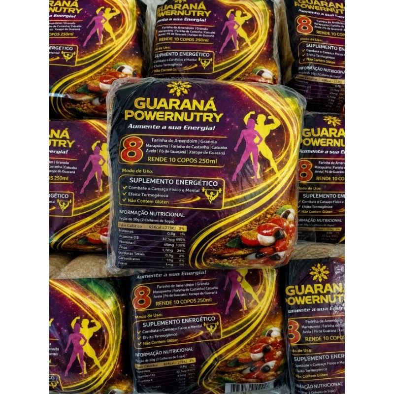 Kit Guaraná do Amazonas 10 Sachês de 50g cada rende até 250ml cada copo