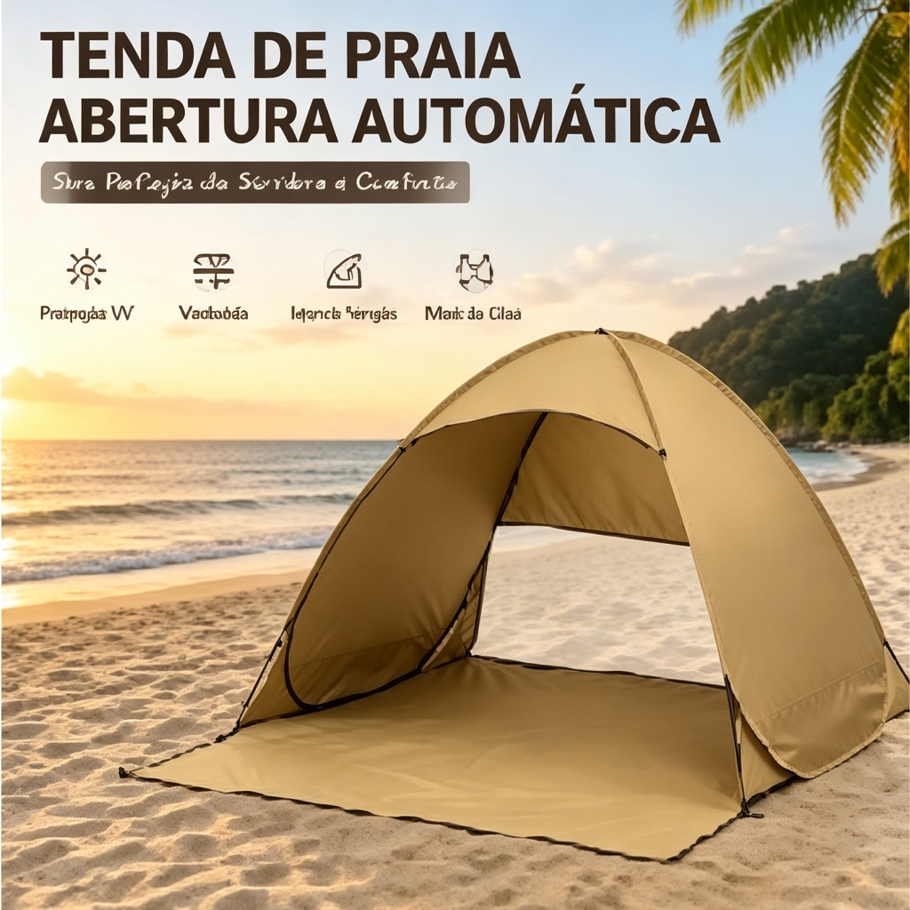 Barraca Tenda Proteção Solar Praia Acampamento Uv Portátil 200X165X130CM Barraca de Praia Pop Up para Proteção