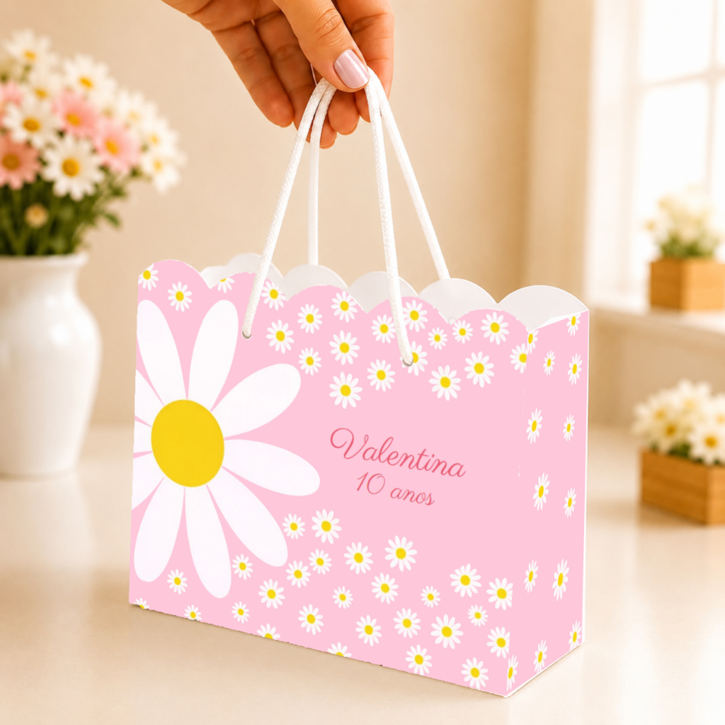 KIT Sacolinha personalizada Margarida - sacola personalizada para festa - lembrancinha de aniversário