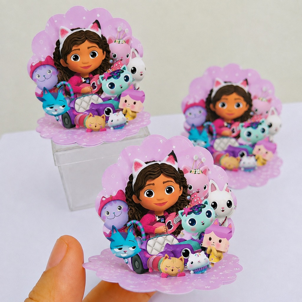 Kit Aplique 3D, 10, 20, 30 ou 40 und. Tag A CASA MÁGICA DA GABI Personalizada Lembrancinhas Festa infantil Aniversário