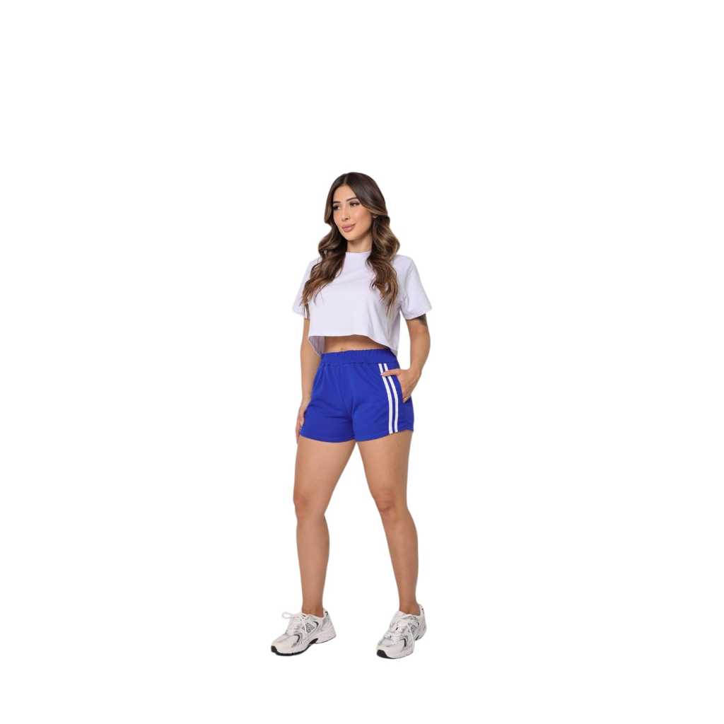 Short Dry Fit Feminino com elastano Esportivo Treino caminhada Praia Natação Ciclismo Verao