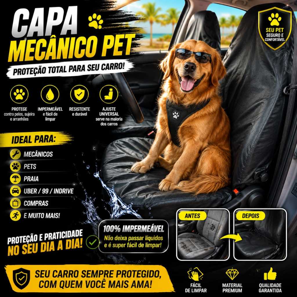 Capa Protetora Banco De Carro Impermeável Uber Mecânico Saída de praia Cachorro Auto Escola Conservar Bancos Automotivos