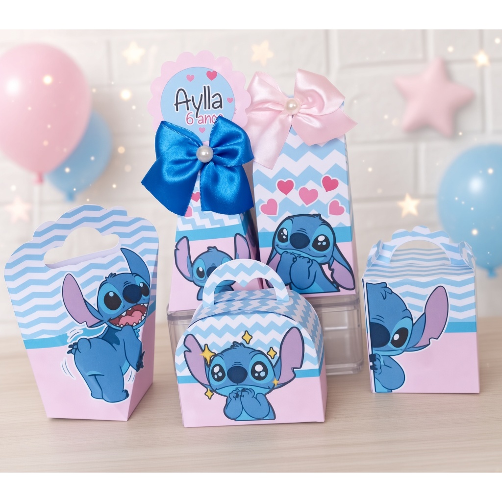 Kit Caixinhas personalizados Stitch - Festa- Personalizados - Lembrancinhas de aniversário