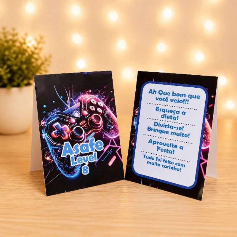 Kit Plaquinha de Agradecimento Video game - Centro de Mesa - Personalizados - Lembrancinha - Festa infantil - Decoração