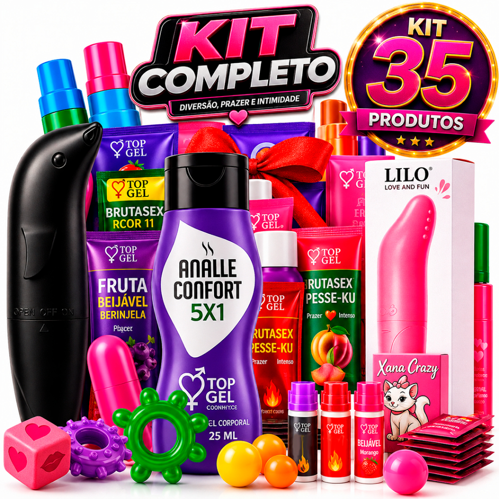 Kit Sex Shop 35 Produtos Eróticos casal vibrador ponto g feminino e lubrificante intimo Sexy shop Uso Pessoal sexshop