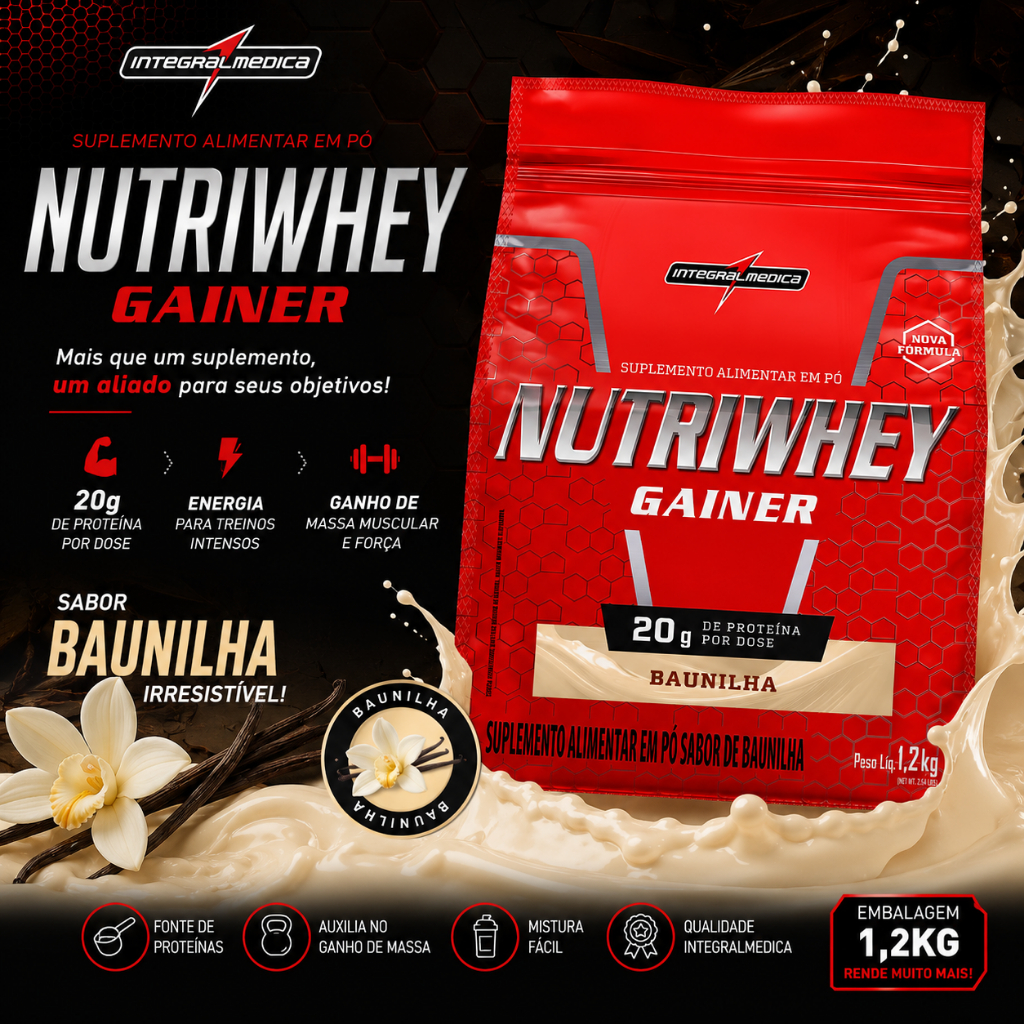 Kit 2 Nutri Whey Protein Refil 1,2 kg Integral Médica · foto 2
