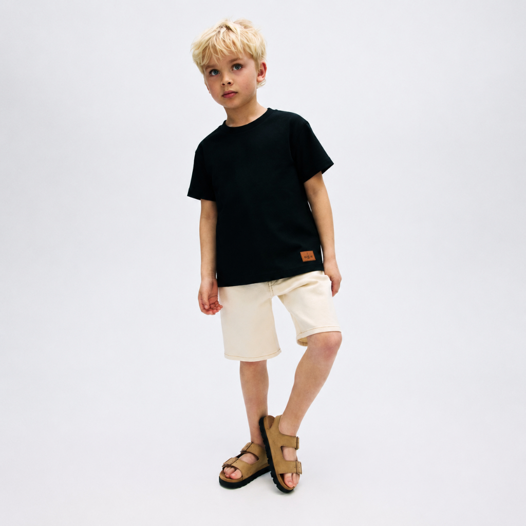 Camisa Infantil Menino Masculina Básica de Algodão Cores Neutras e Confortáveis