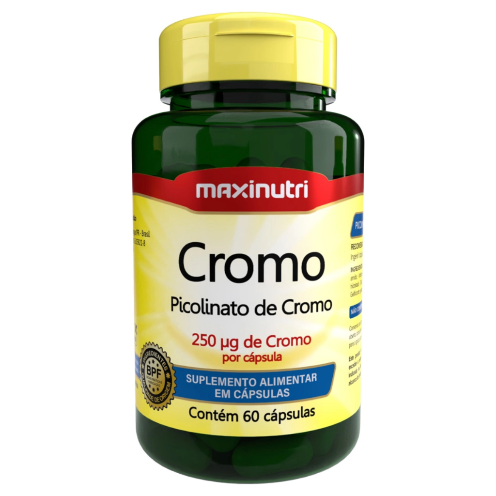 Cromo Picolinato de Cromo 100% IDR 60 Cápsulas Maxinutri