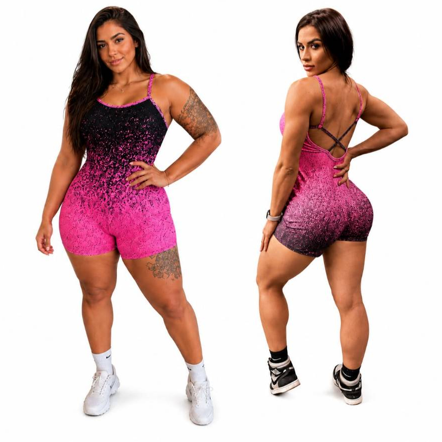 Macaquinho Com Bojo Fitness Academia Caminhada Roupas de Corrida Suplex Premium P ao Plus Size