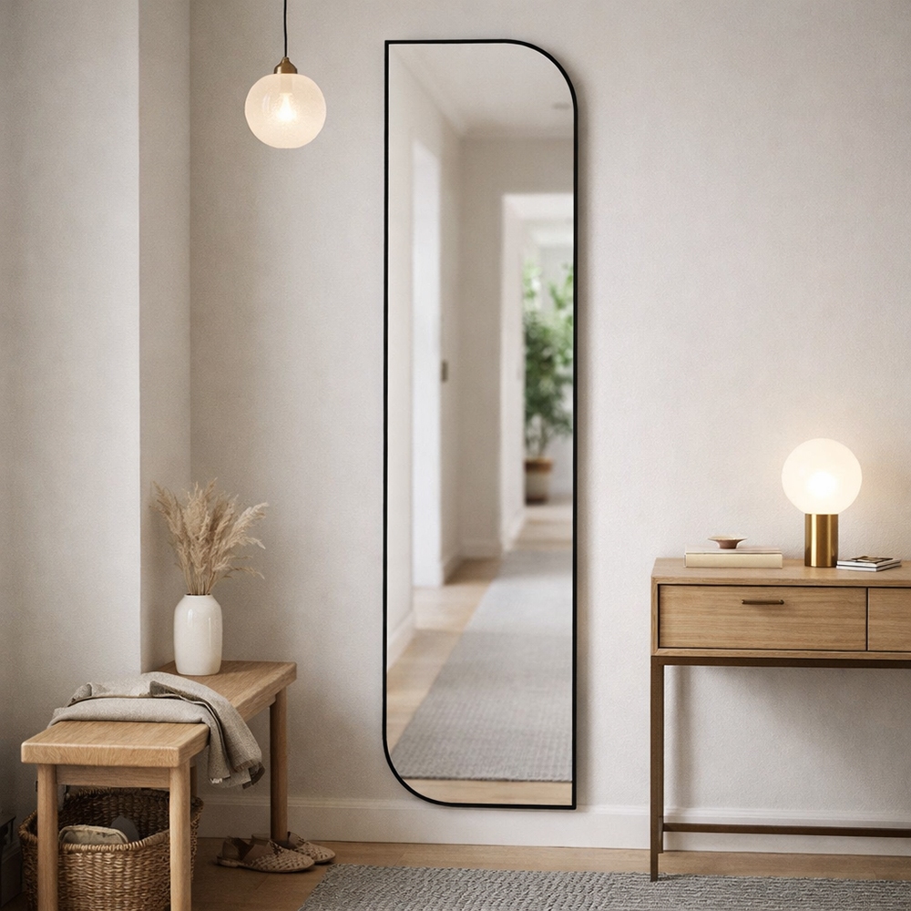 Espelho Decorativo Grande Corpo Inteiro Retangular Assimétrico 160x44cm para Quarto Sala Hall Banheiro