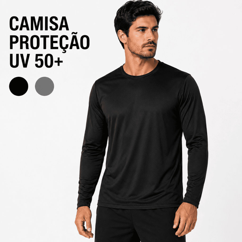 CAMISETA UV+50 PROTEÇÃO DE VERDADE GARANTIDA PARA USO CASUAL TREINO TRABALHO PESCA COM ACABAMENTO PREMIUM UV+50