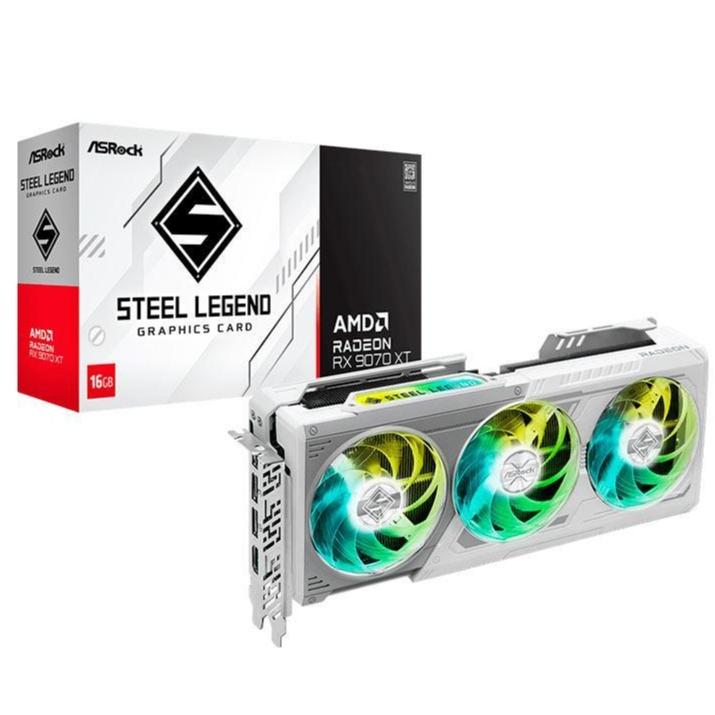 Placa de Video AsRock Radeon RX 9070 XT Steel Legend, 16GB, GDDR6, 256-bit, 90-GA5DZZ-00UANF