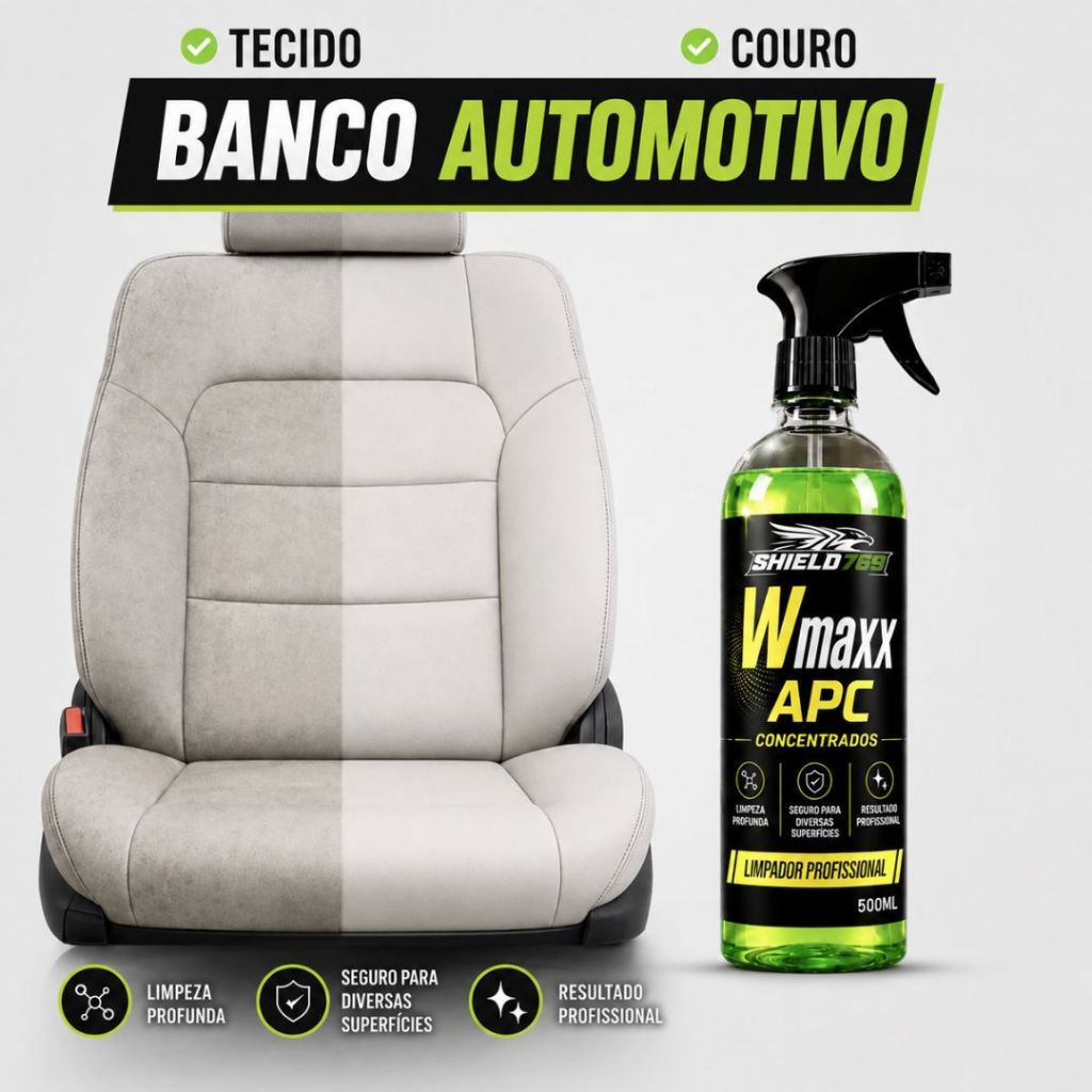 Limpa Estofado Automotivo - APC Multiuso Concentrado - Tira Manchas Bancos e Tetos Wmaxx 500ml