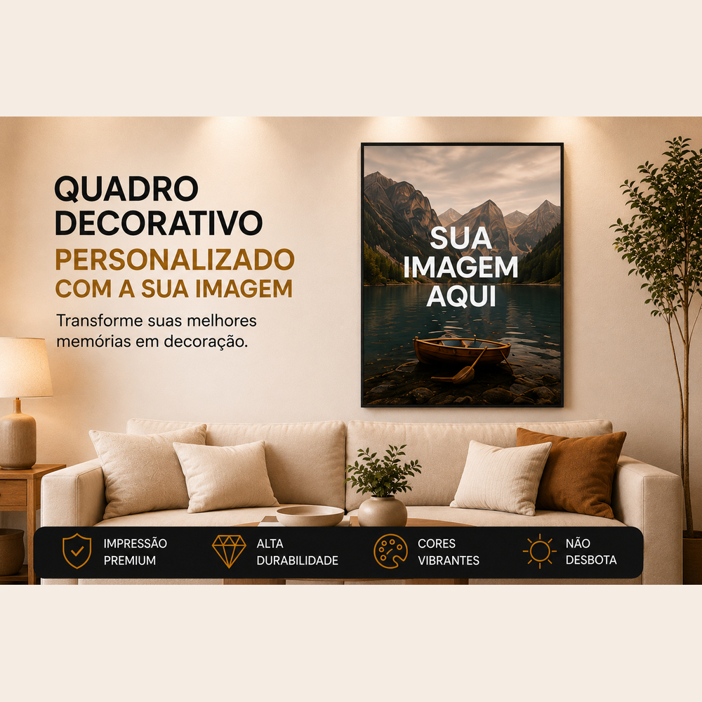 Placa Decorativa Personalizada Grande Com Sua Foto Imagem Quadro Decoração Vinil