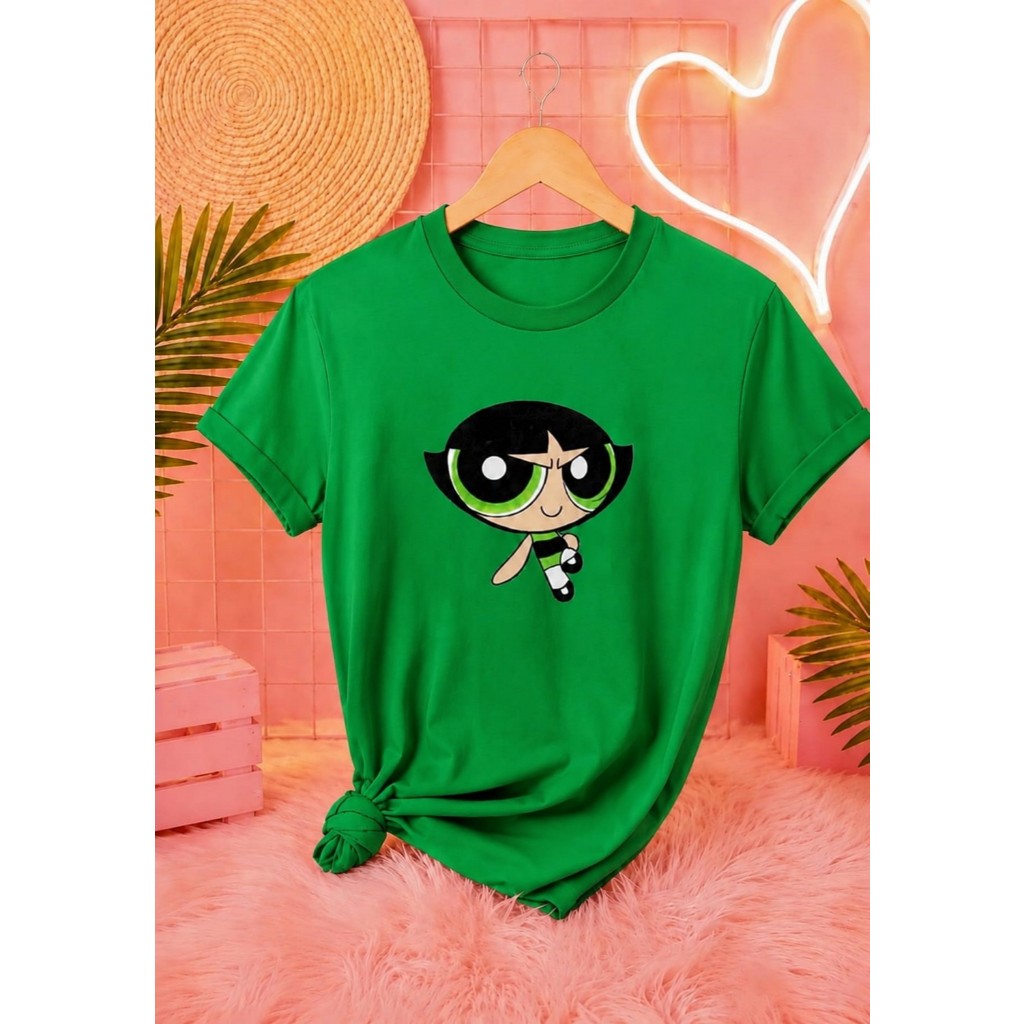 Camiseta Feminina Docinho Brava As Meninas Superpoderosas Blusa T-Shirt Algodão Treino Academia