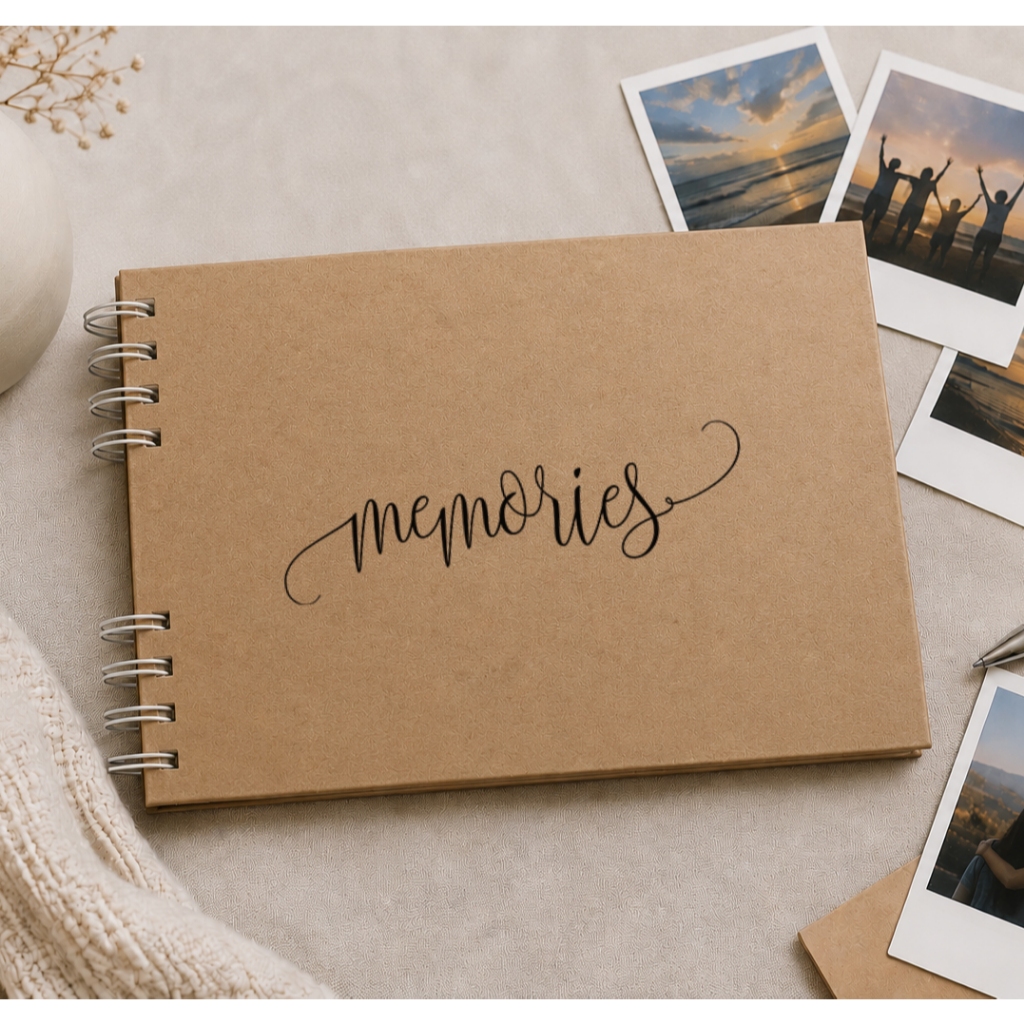 Álbum de Fotos Scrapbook Premium –50 Páginas Kraft - 3 Tamanhos - Casal, Viagem, Aniversário, Namorados, Presente