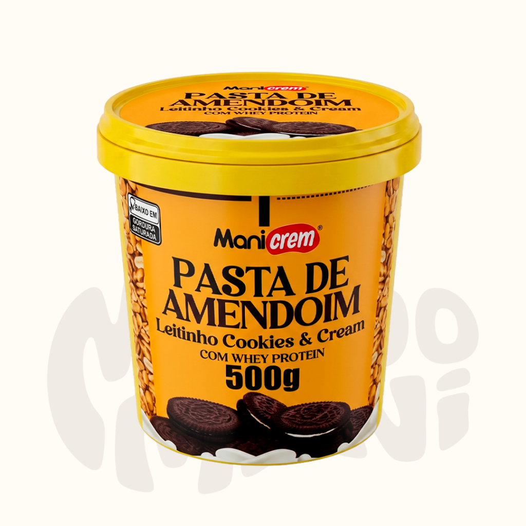 Pasta de Amendoim Leitinho Cookies e Cream com Whey Protein 500g - Manicrem