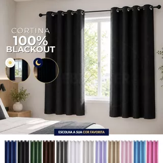 Cortina Blackout De Pvc 2,20m X 1,30m Corta Luz Blecaute Janela Quarto Sala Escritório Várias Cores
