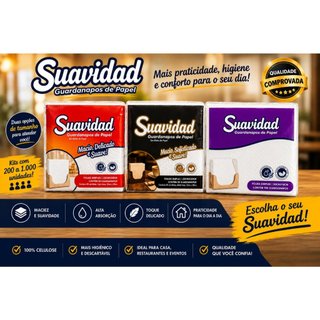 Guardanapos de Papel Suavidad – Kits de 200 a 1.000 Unidades – Folhas Simples e Dupla.