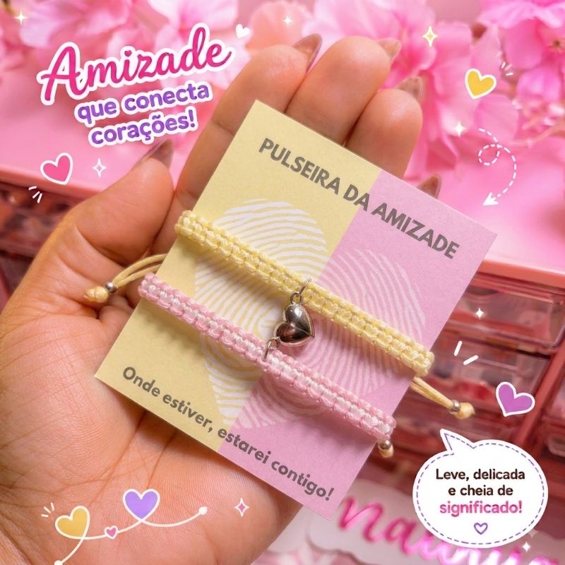 Pulseiras da Amizade Magnéticas – Corações que se Conectam | Presente para Amigas — imagem 2 de 2