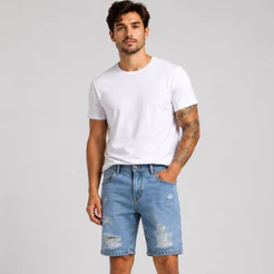Bermuda jeans masculina modelo premium