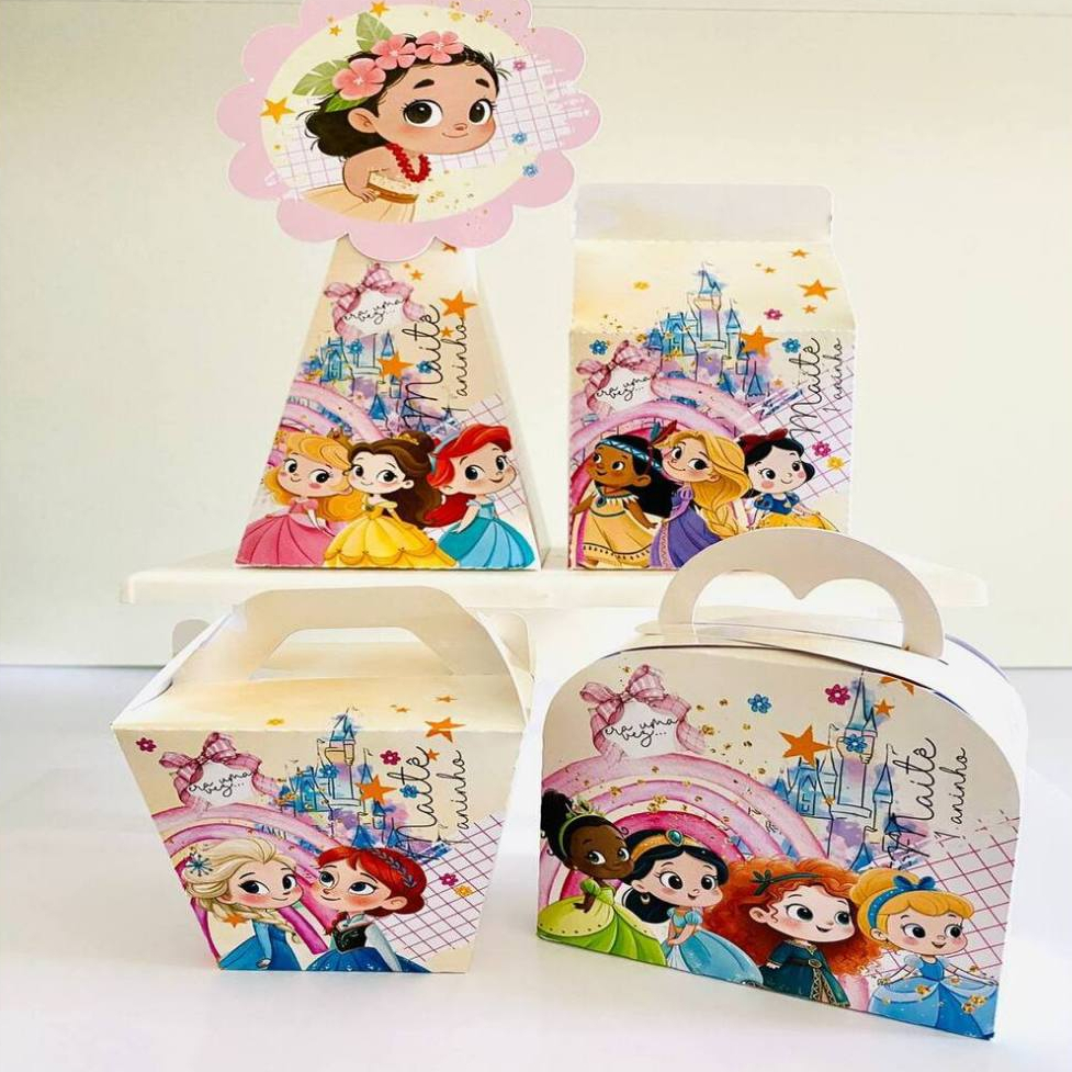 Kit Caixinhas Personalizadas Princesas | Lembrancinha Festa Infantil | Aniversário