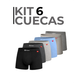 Kit 6 Cueca Boxer Masculina Poliamida, Cf Sports