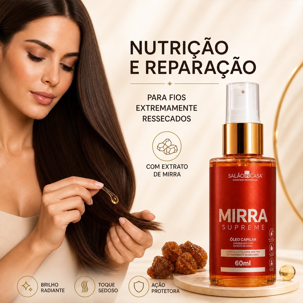 Óleo de Mirra Profissional 60ml | Nutrição Profunda | Revitaliza os Fios | Brilho Intenso | Salão In Casa — imagem 2 de 2
