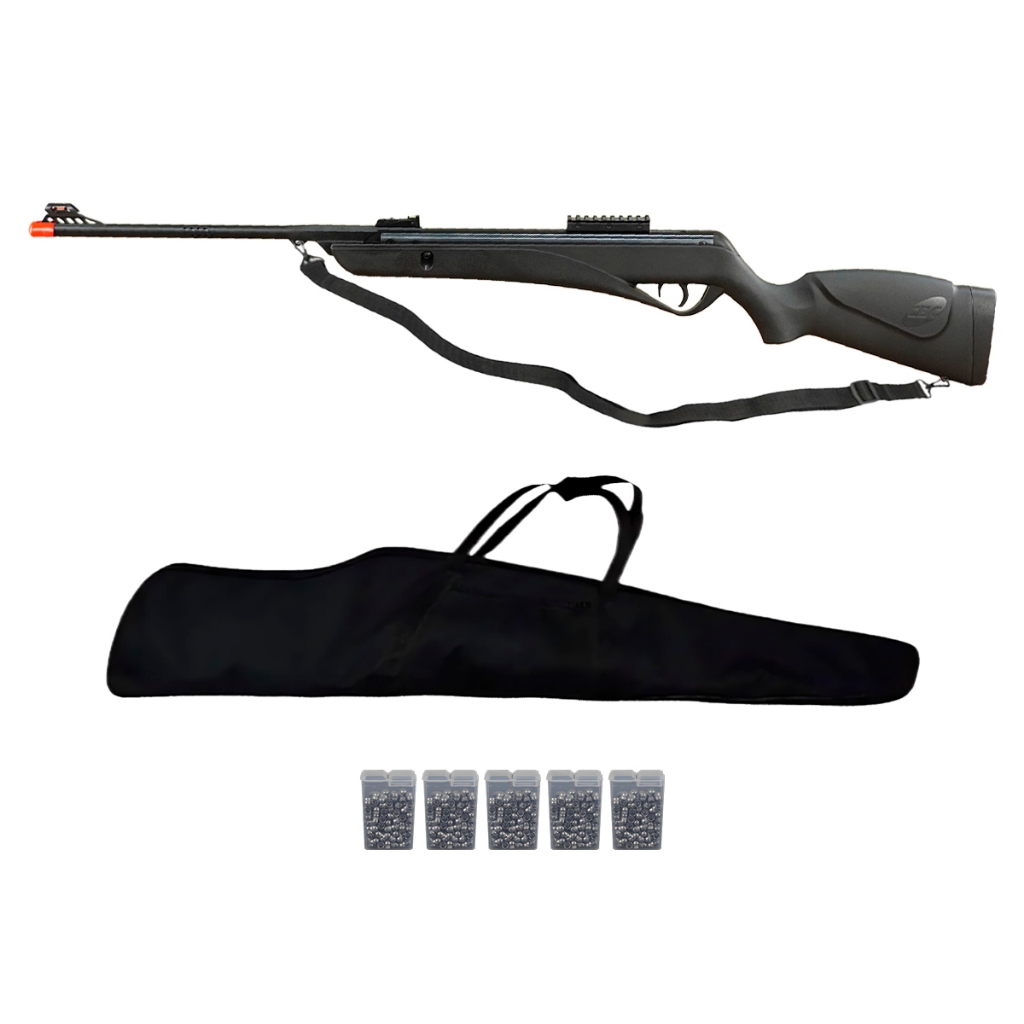 Carabina de Pressão AG15 Mola 5.5mm - CBC + Bandoleira + Capa + 5 Chumbos
