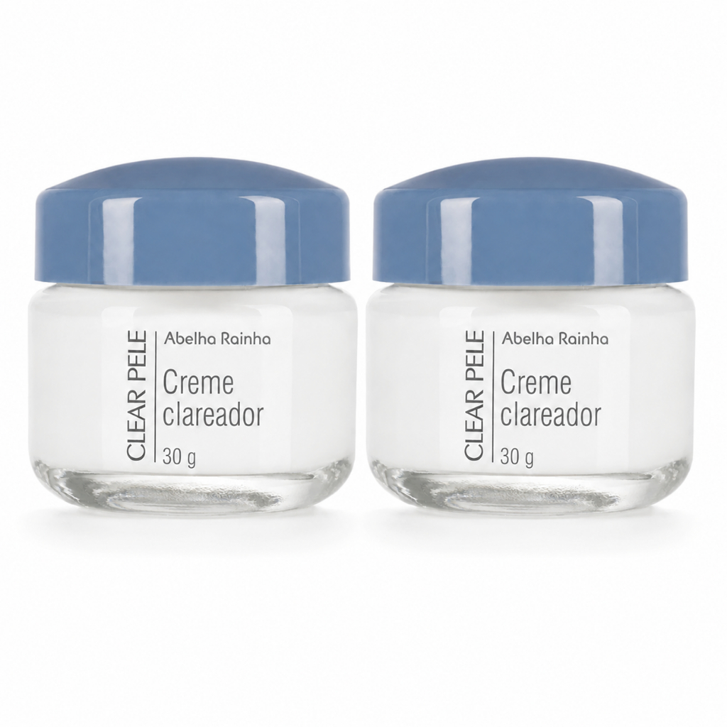 Kit 2 Creme Clareador Facial Noturno Clear Pele 30g Abelha Rainha