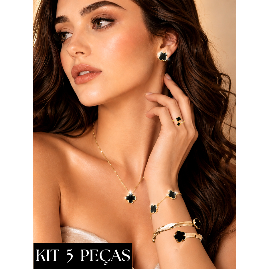 Conjunto de joia anel colar brinco pulseira joias bracelete kit elegante feminino antialérgica inoxidável luxo presente