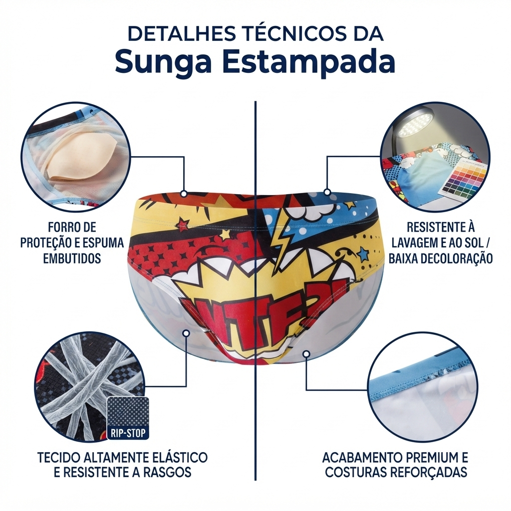 Z&D Lingerie Sungas Masculinas Cuecas Cavadas Desenho Animado Respirável Apertad